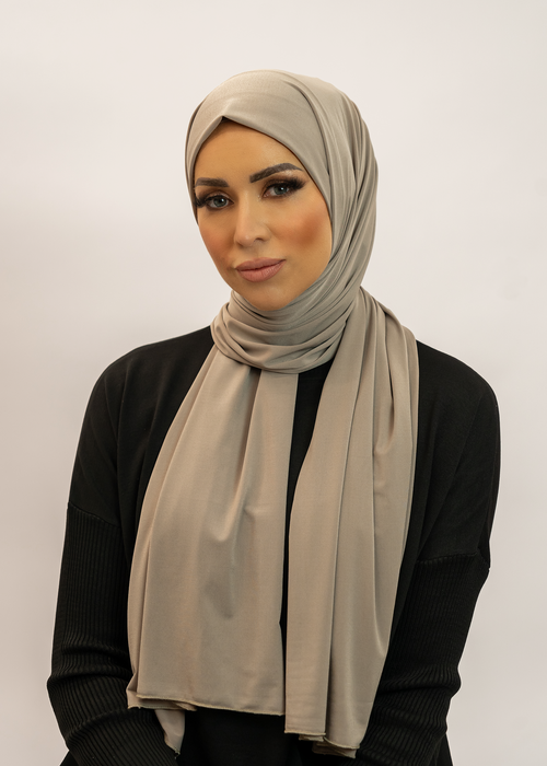 Crystal jersey sjaal Taupe