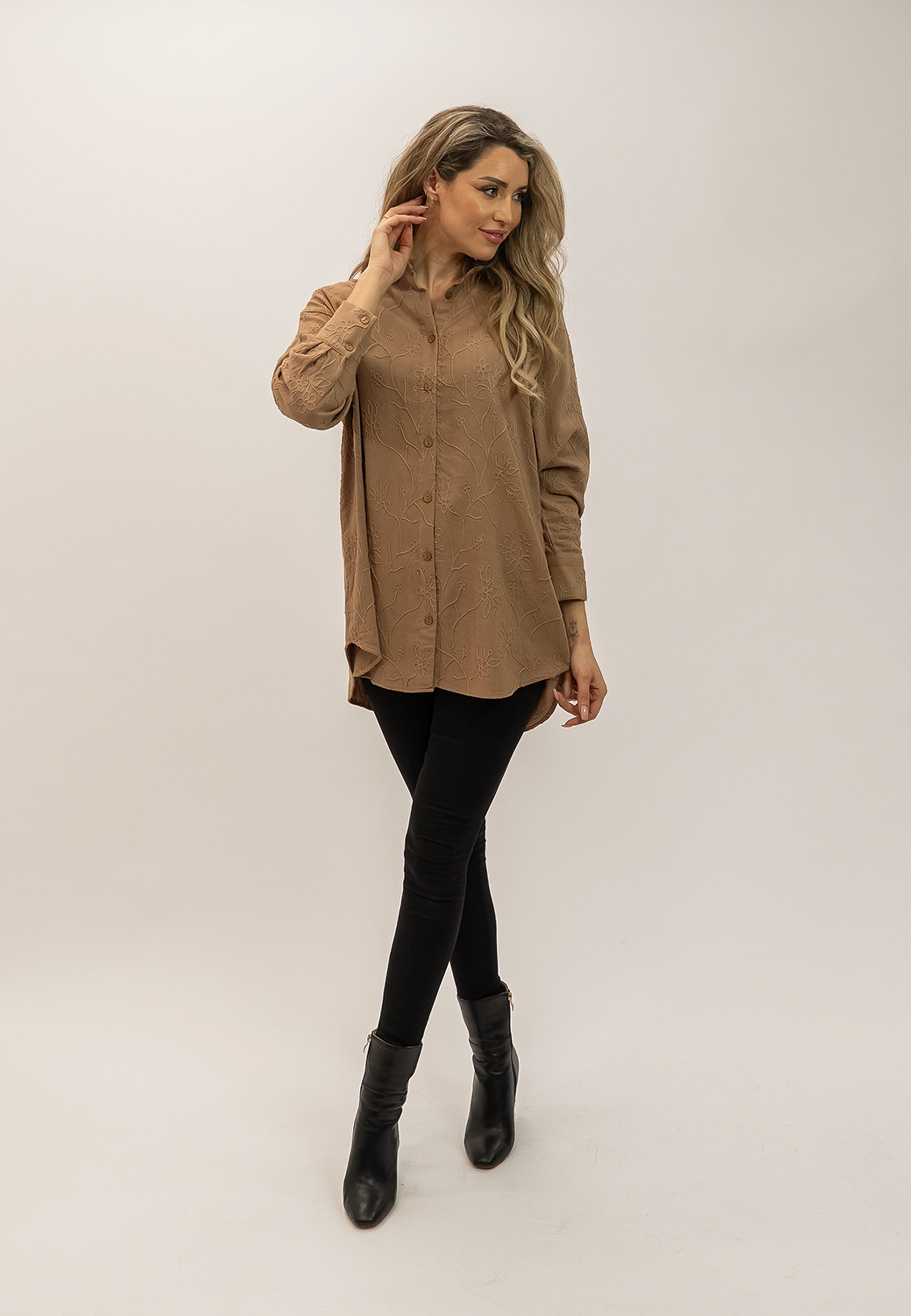 Blouse cotton taupe