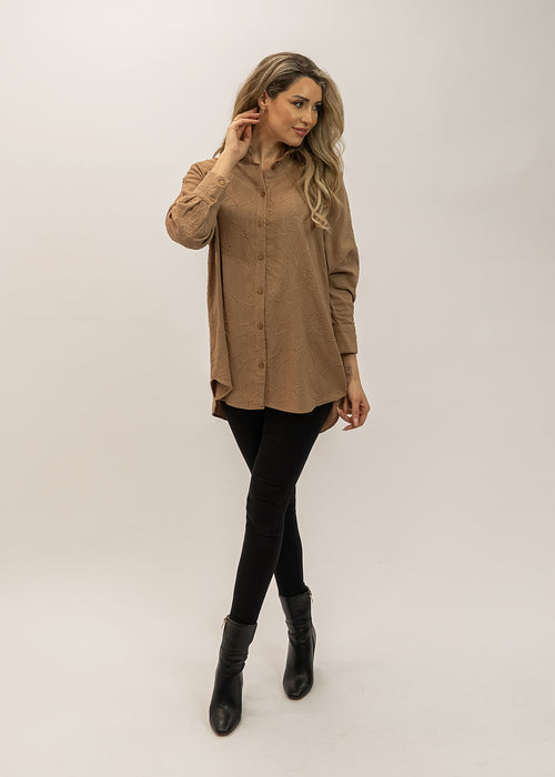 Blouse cotton taupe