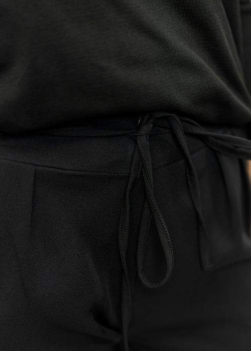 Pantalon broek met touwsluiting zwart