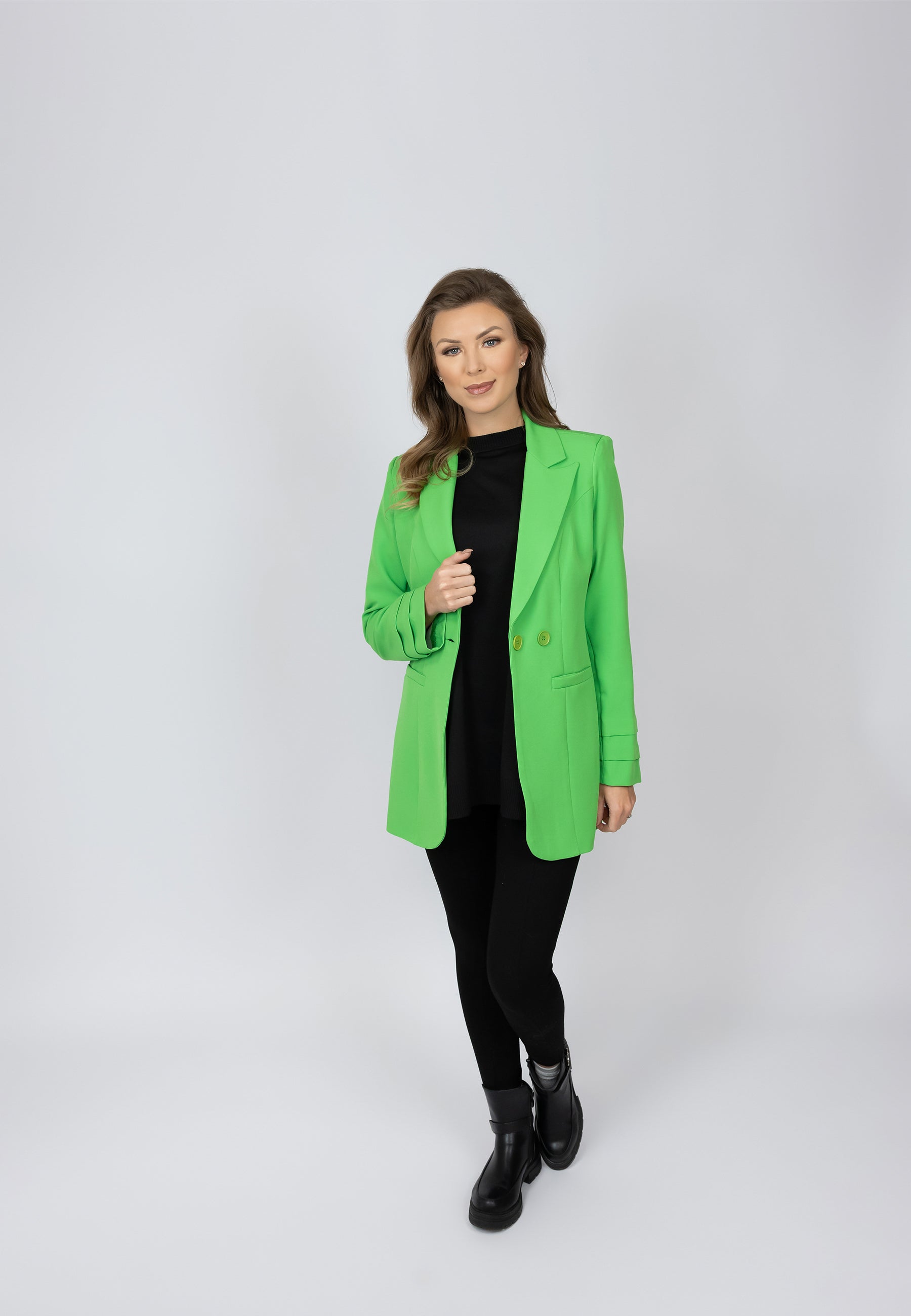 Basic blazer groen